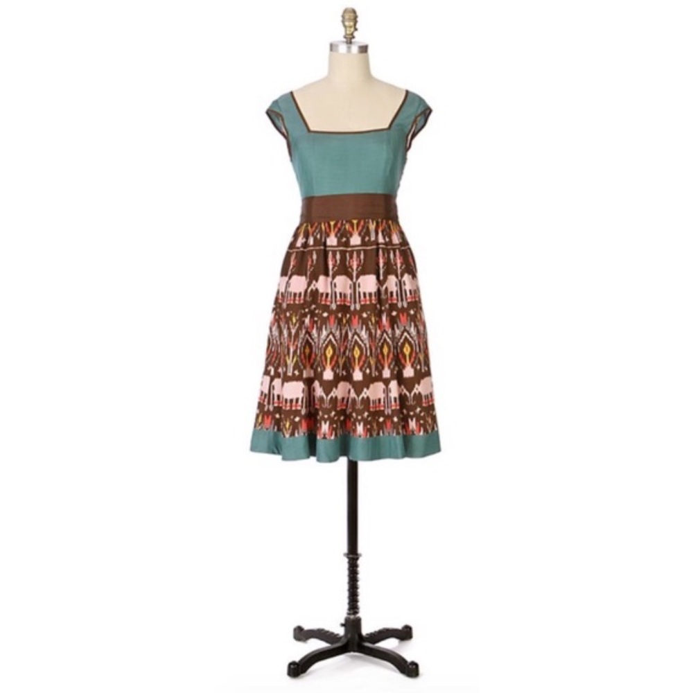 Anthropologie Diodore Elephant March dress, sz. 4